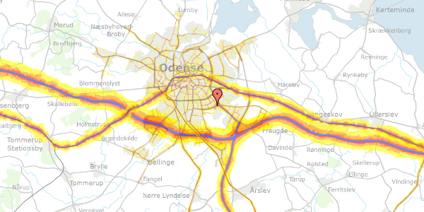 Trafikstøjkort på Rødegårdsvej 297, 1. th, 5230 Odense M