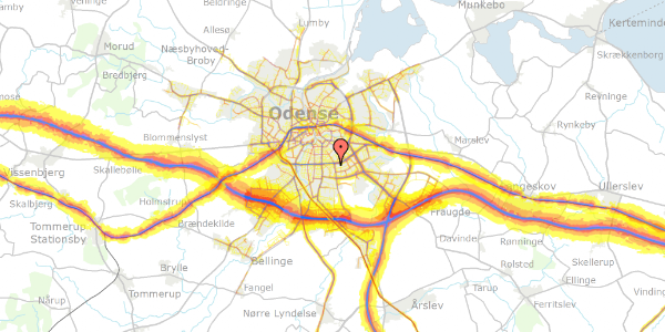 Trafikstøjkort på Rørbækvej 8, 5230 Odense M