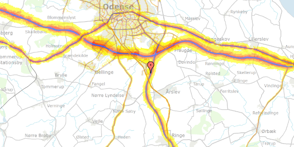 Trafikstøjkort på Sandkæret 1, 2. 1, 5260 Odense S