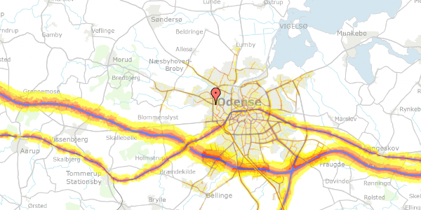 Trafikstøjkort på Saxovej 194, 5210 Odense NV