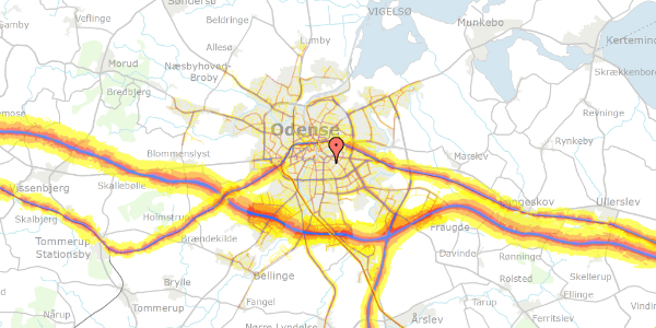 Trafikstøjkort på Segelckesvej 5, 5000 Odense C