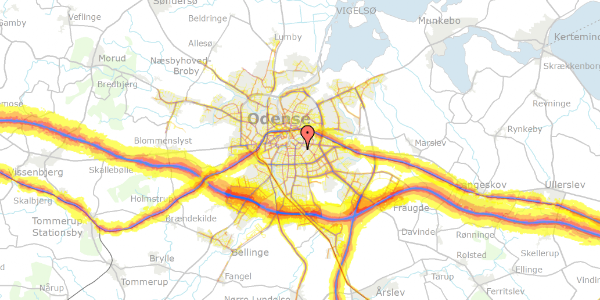 Trafikstøjkort på Segelckesvej 6, st. , 5000 Odense C