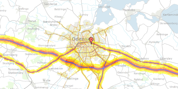 Trafikstøjkort på Sigvaldsvej 4, 5000 Odense C