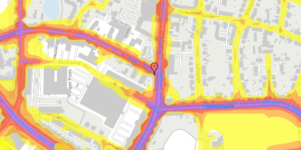 Trafikstøjkort på Skibhusvej 58B, st. th, 5000 Odense C