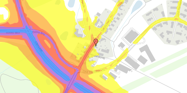 Trafikstøjkort på Skibhusvej 375, 5000 Odense C