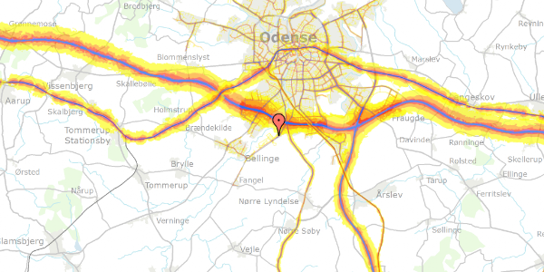 Trafikstøjkort på Skovbakken 32, 5260 Odense S