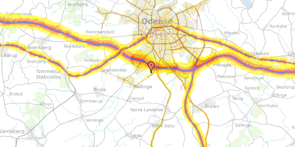 Trafikstøjkort på Skovbakken 42, 5260 Odense S