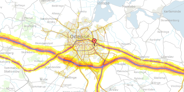 Trafikstøjkort på Skovgaardsvej 11, 5230 Odense M