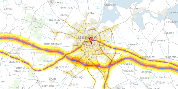 Trafikstøjkort på Skt. Anne Gade 1, 5000 Odense C