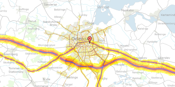 Trafikstøjkort på Skt. Jørgens Gade 108, 2. th, 5000 Odense C