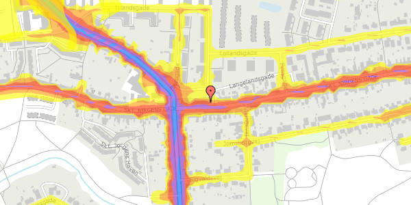 Trafikstøjkort på Skt. Jørgens Gade 130, st. th, 5000 Odense C