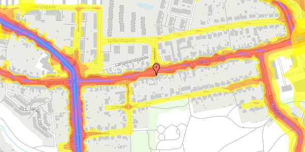 Trafikstøjkort på Skt. Jørgens Gade 145, 5000 Odense C