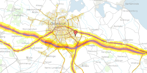 Trafikstøjkort på Slagkrogen 9, 5220 Odense SØ