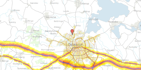 Trafikstøjkort på Sleppevangen 51, 5270 Odense N