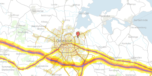 Trafikstøjkort på Slåenhaven 116, 5240 Odense NØ