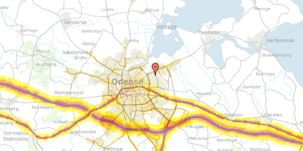 Trafikstøjkort på Slåenhaven 158, 5240 Odense NØ