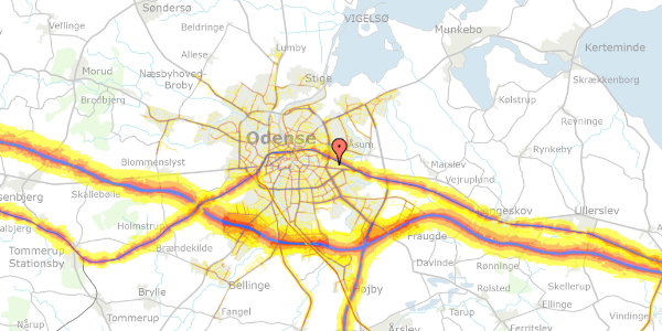 Trafikstøjkort på Slåenvej 8, st. , 5220 Odense SØ