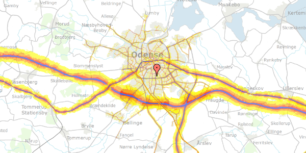 Trafikstøjkort på Smedevænget 5, 5230 Odense M