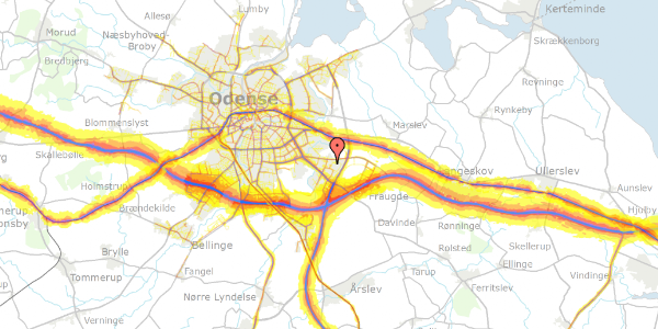 Trafikstøjkort på Sneglehatten 51, 5220 Odense SØ