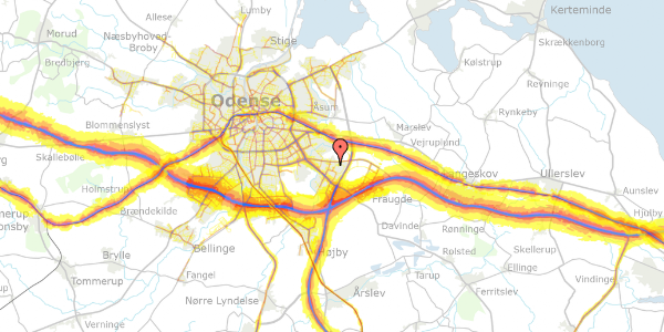 Trafikstøjkort på Sneglehatten 65, 5220 Odense SØ