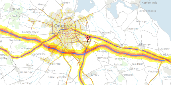 Trafikstøjkort på Sneglehatten 71, 5220 Odense SØ