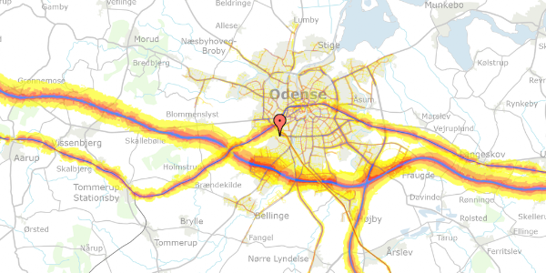 Trafikstøjkort på Solskinshøjen 4, 5250 Odense SV