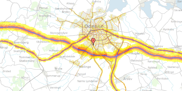 Trafikstøjkort på Sorgenfri Allé 8, 5250 Odense SV