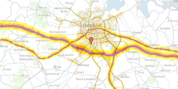 Trafikstøjkort på Sorgenfri Allé 18, 5250 Odense SV