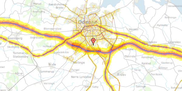 Trafikstøjkort på Stenløkken 27, 5260 Odense S