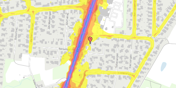 Trafikstøjkort på Stentevangen 10, 5210 Odense NV