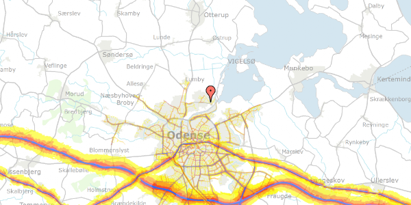 Trafikstøjkort på Stigevej 248, 5270 Odense N