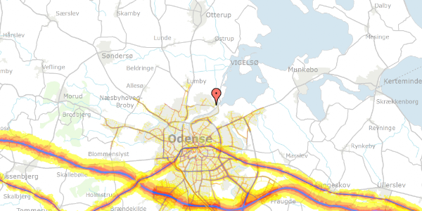 Trafikstøjkort på Stigevej 290, 5270 Odense N