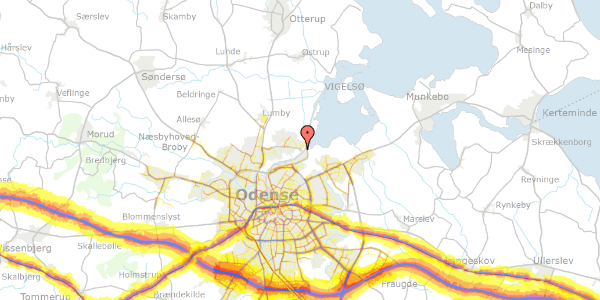 Trafikstøjkort på Stigevej 321, 5270 Odense N