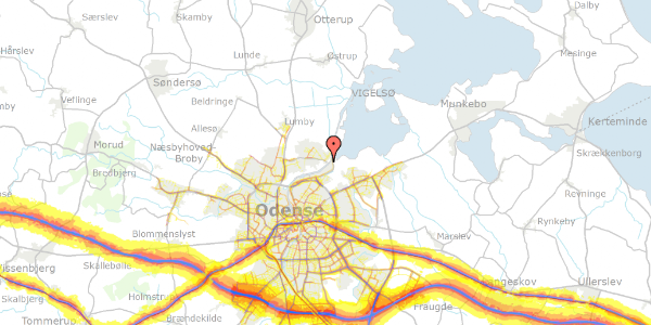 Trafikstøjkort på Stigevej 327, 5270 Odense N