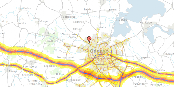 Trafikstøjkort på Store Klaus 16, 5270 Odense N