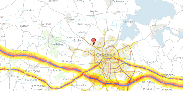 Trafikstøjkort på Store Klaus 37, 5270 Odense N