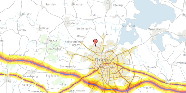 Trafikstøjkort på Storkeløkken 45, 5270 Odense N