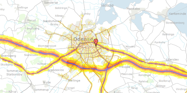 Trafikstøjkort på Svendsgade 6, 5000 Odense C