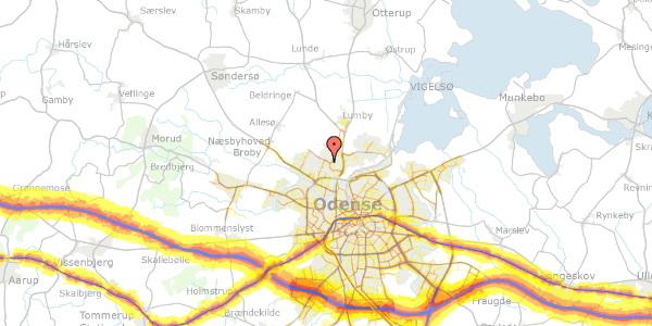 Trafikstøjkort på Søhustoften 32, 5270 Odense N