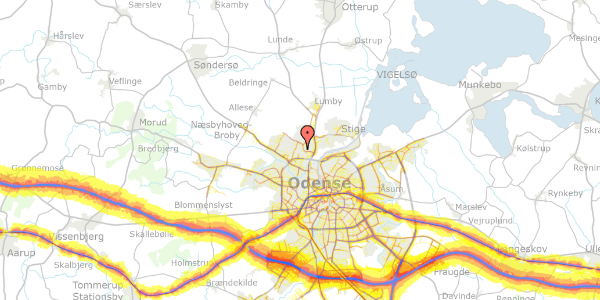 Trafikstøjkort på Søhustoften 179, 5270 Odense N