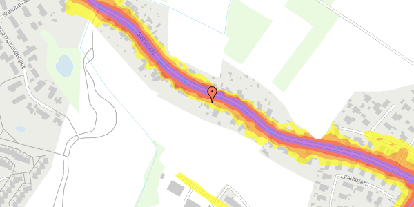 Trafikstøjkort på Søhusvej 74, 5270 Odense N