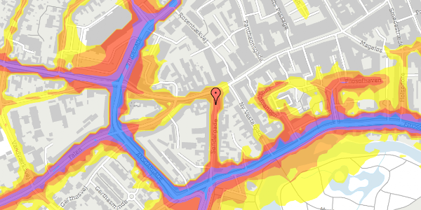 Trafikstøjkort på Søndergade 1, 2. , 5000 Odense C