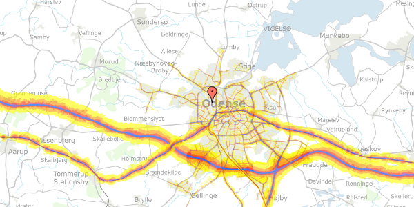 Trafikstøjkort på Tarupgårdsvej 26, 5210 Odense NV