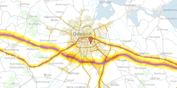 Trafikstøjkort på Tesdorpfsvej 37, 5000 Odense C