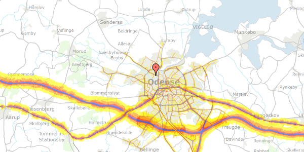 Trafikstøjkort på Thune Nielsens Vej 49, 5270 Odense N