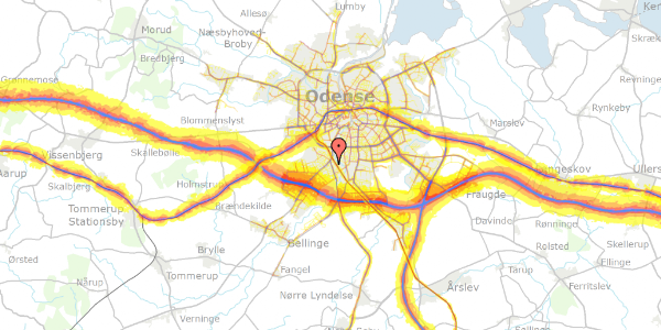 Trafikstøjkort på Tingløkkehaven 37, 5250 Odense SV