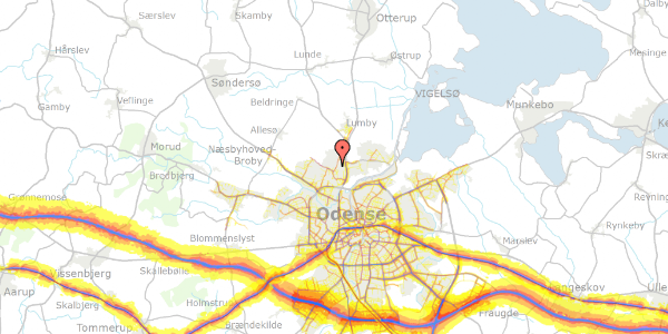 Trafikstøjkort på Tingskiftet 62, 5270 Odense N