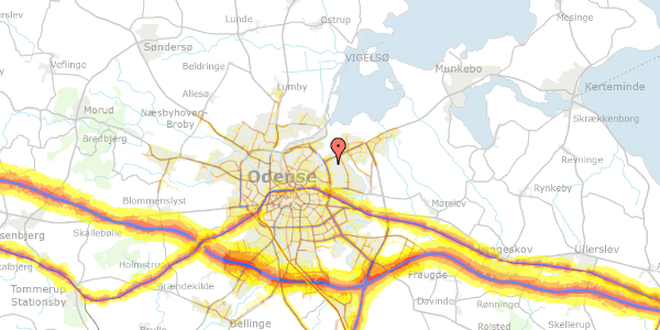 Trafikstøjkort på Tjørnehaven 182, 5240 Odense NØ