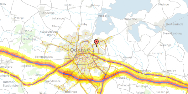 Trafikstøjkort på Tjørnehaven 240, 5240 Odense NØ