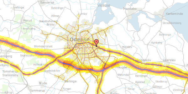 Trafikstøjkort på Tjørnevej 17, 5220 Odense SØ